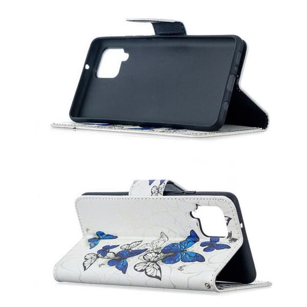 Plånboksfodral Samsung Galaxy A42 - Blåa och Vita Fjärilar