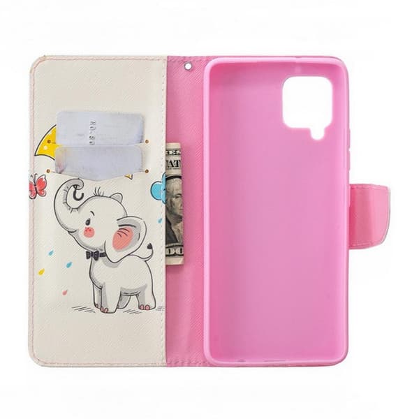Plånboksfodral Samsung Galaxy A42 - Elefant med Paraply