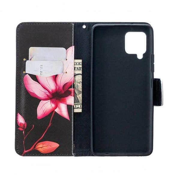 Plånboksfodral Samsung Galaxy A12 - Rosa Blomma