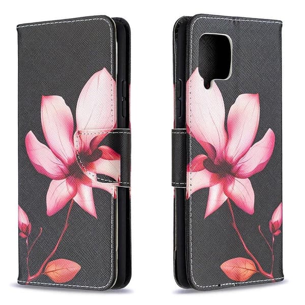 Plånboksfodral Samsung Galaxy A12 - Rosa Blomma