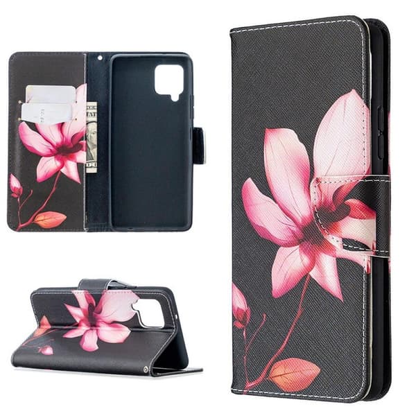 Plånboksfodral Samsung Galaxy A12 - Rosa Blomma