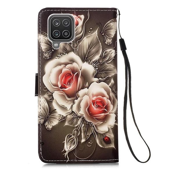 Lompakkokotelo Samsung Galaxy A12 - Ruusut