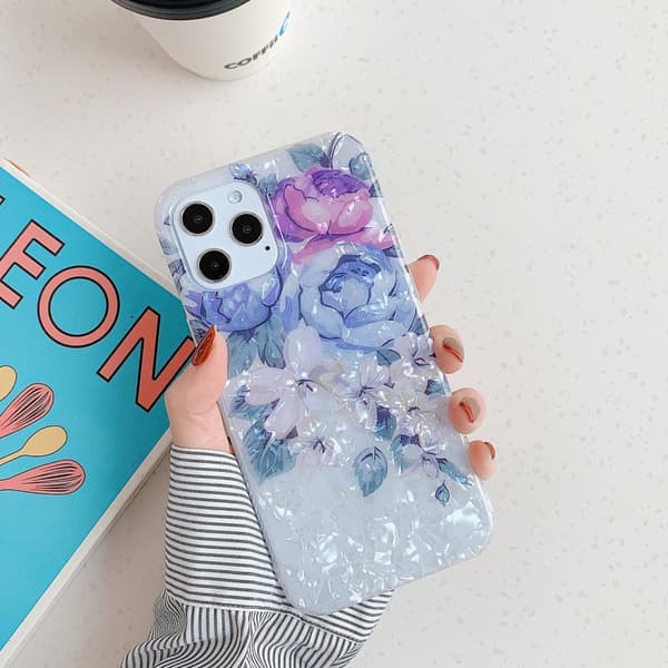iPhone 12 Pro Max case kunstig perlemor solsikkeblomster