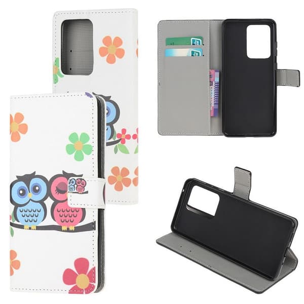 Plånboksfodral Samsung Galaxy S21 Ultra - Ugglor & Blommor