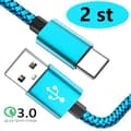 Miniatyrbild 2 av 6: 2 st super kvalitet 3 m  usb-c blandat