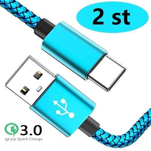 2 st super kvalitet 3 m usb-c rosa