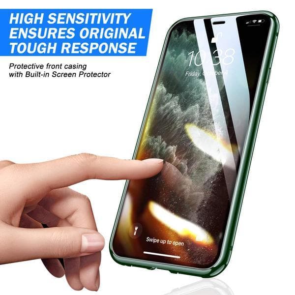 Doubel magnet fodral för iphone 11 pro max|lila