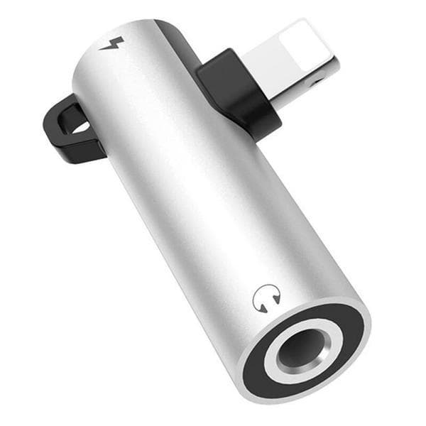HOCO Adapterkontakt lighting med 3,5 ljud LS21 silver