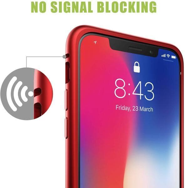 Top kvalitet magnet fodral med härdat glas för iphone Xs max
