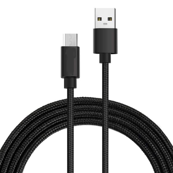 2 st 3 m micro-usb svart kabel