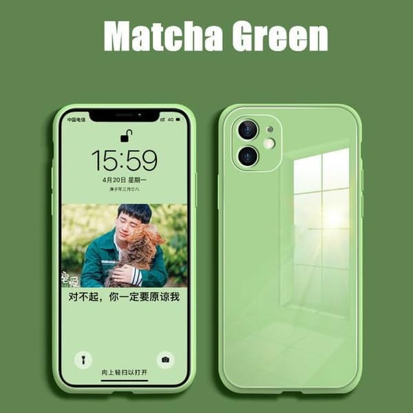 glasfodral för iphone 12 röd