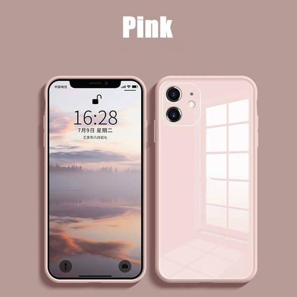glasfodral för iphone 12 röd