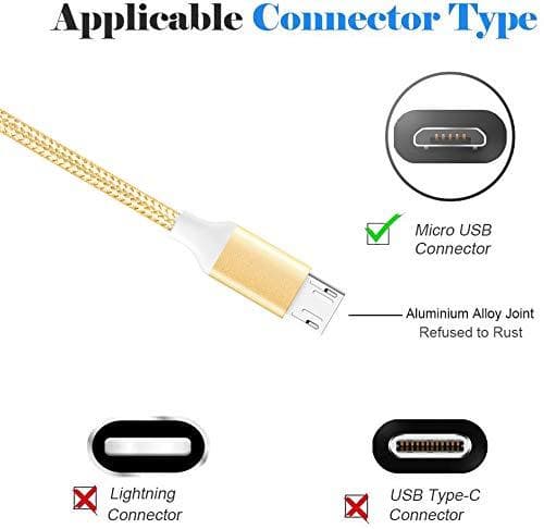 2 st 3m (micro-usb) för PS4-kontroll|guld