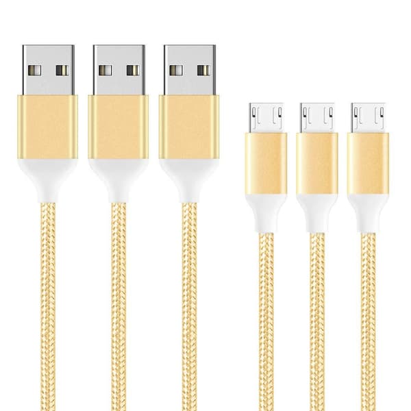 2 st 3m (micro-usb) för PS4-kontroll|guld