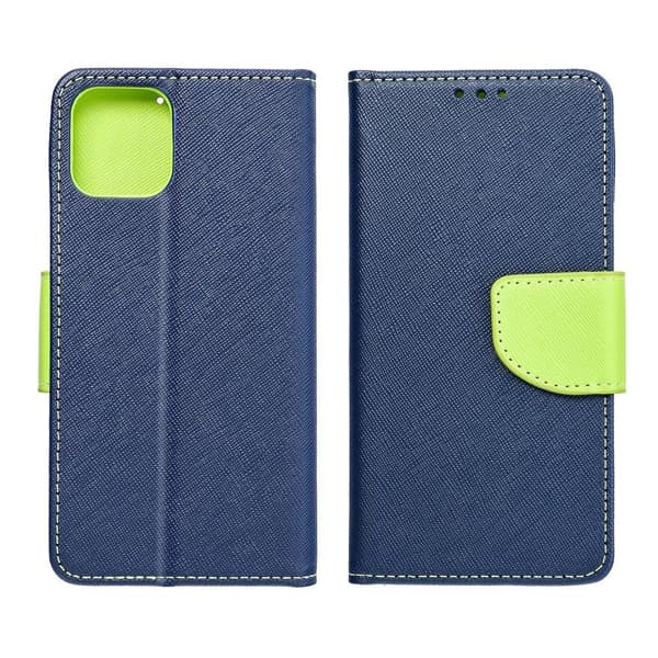 Fancy Book case for IPHONE 12 / 12 PRO navy/lime