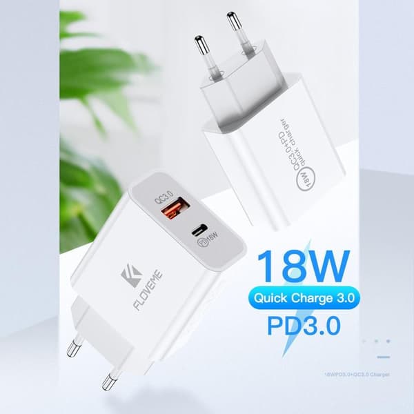 FLOVEME 18Wsnabbladdare usb-c och USB