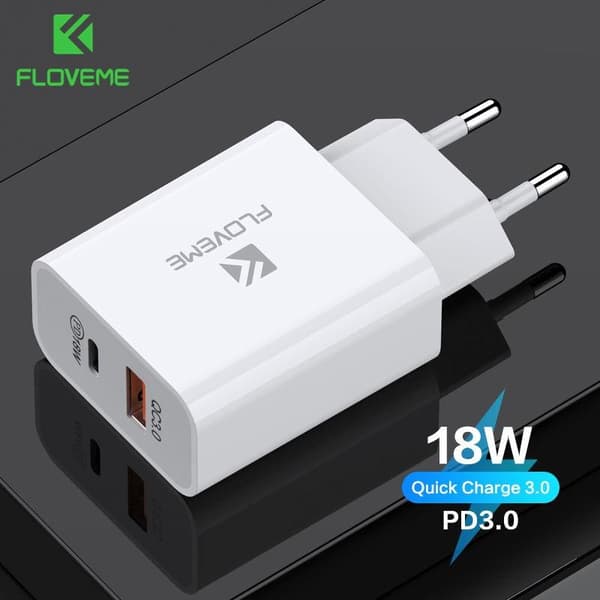 FLOVEME 18Wsnabbladdare usb-c och USB
