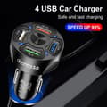 Miniatyrbild 2 av 6: 4-portar Snabbladdning USB-billaddare  35W vit