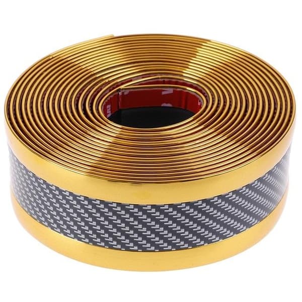 3m 3D kolfiber gummi skydd dörrlista|guld