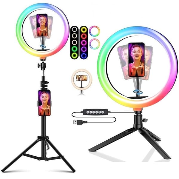 Tongdaytech Dimbar RGB LED Selfie Ring Fyllningsljus