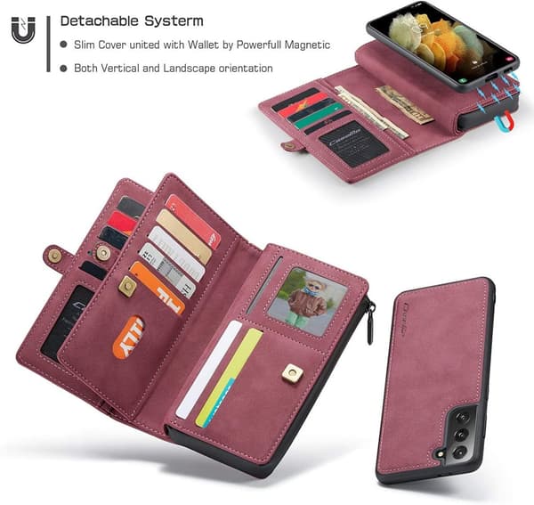 CaseMe 018 för Samsung Galaxy S21 plus Plånboksfodral|röd