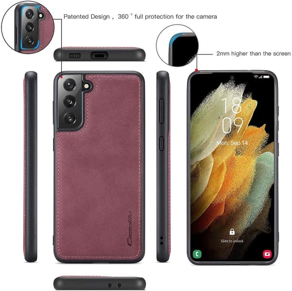 CaseMe 018 för Samsung Galaxy S21 plus Plånboksfodral|röd