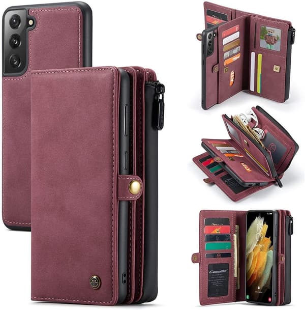 CaseMe 018 för Samsung Galaxy S21 plus Plånboksfodral|röd