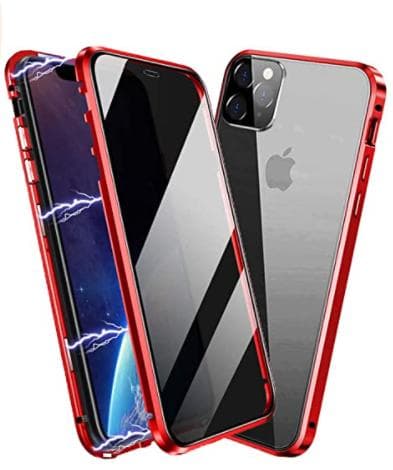 Sekretess magnetfodral till iPhone 12 pro max|röd