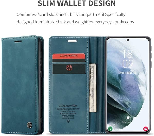 CaseMe 018 för Samsung Galaxy S21  Plånboksfodral|grön