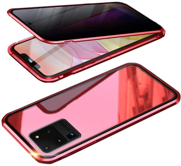 Sekretess magnetfodral för Samsung Galaxy S20plus röd