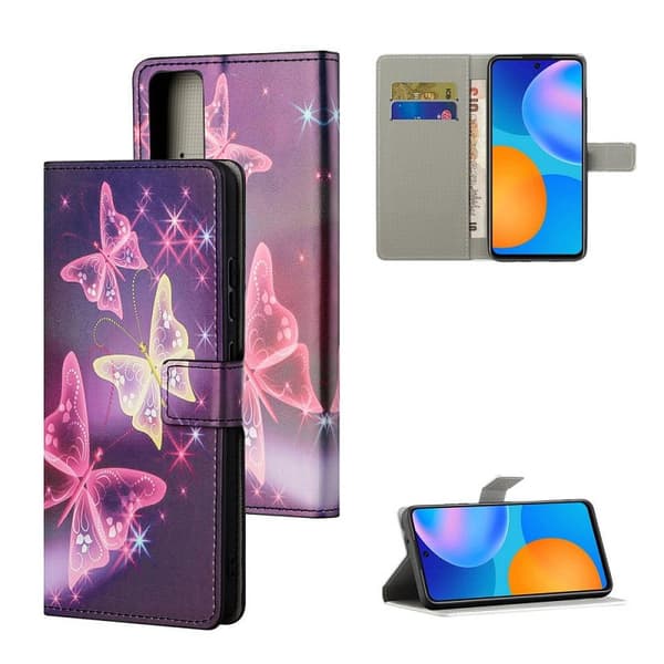 Plånboksfodral Huawei P Smart 2021 - Lila / Fjärilar