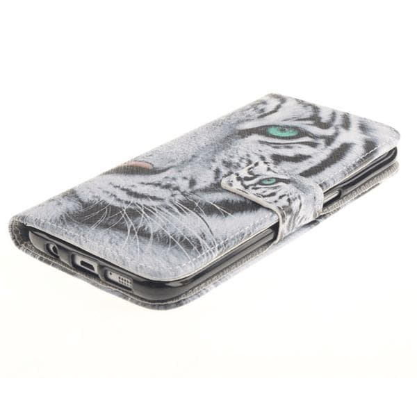 Plånboksfodral Samsung Galaxy S7 Edge – Vit Tiger