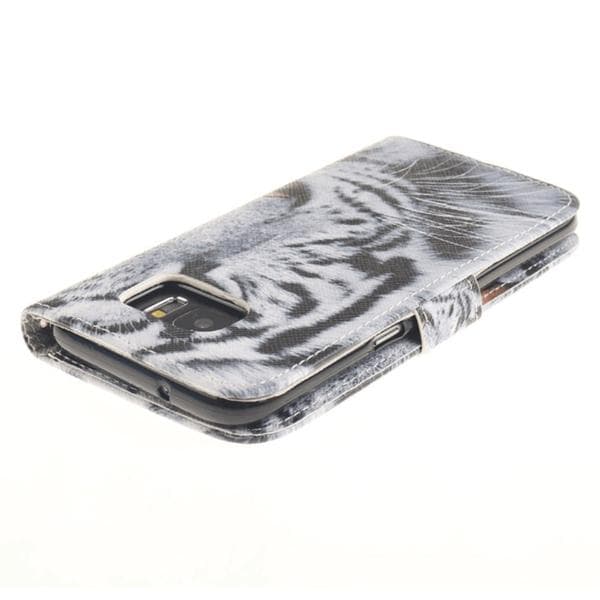 Plånboksfodral Samsung Galaxy S7 Edge – Vit Tiger