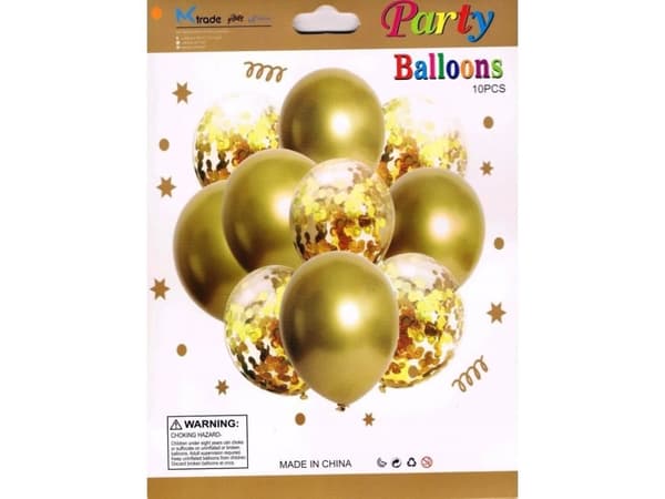 MK Trade Ballongsett i 'Marineblå' - Metallic med konfetti - 33cm - 10 stk.