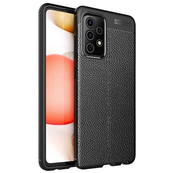 Samsung Galaxy A72 5G TPU Deksel Litchi Texture - Svart