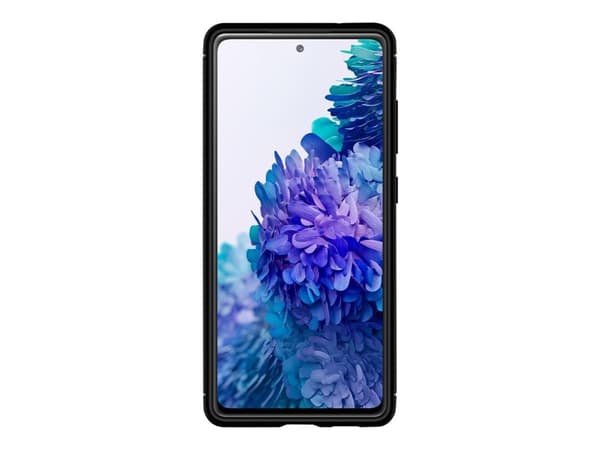 Spigen Rugged Armor - baksida för mobiltelefon - flexibel termoplastisk polyuretan (TPU) - matt svart med kolfiberdetaljer och glänsande detaljer - f