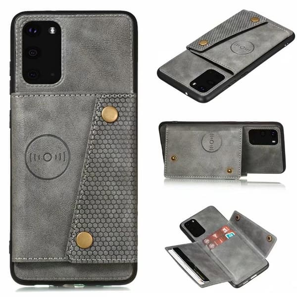 Samsung Galaxy S20 FE - Praktiskt Retro Skal med Korthållare