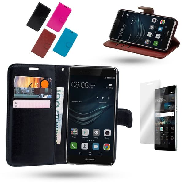 Huawei Honor 8 - Leather Case/Wallet + Protection
