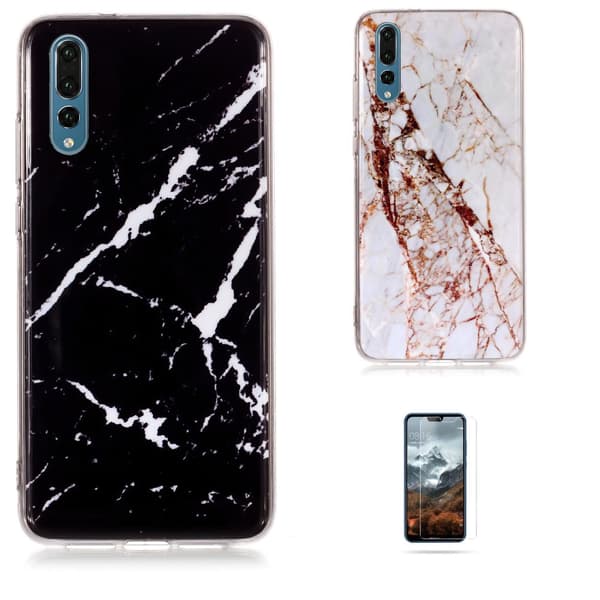 A Case For Your Huawei P20 Pro - Marble Style Black
