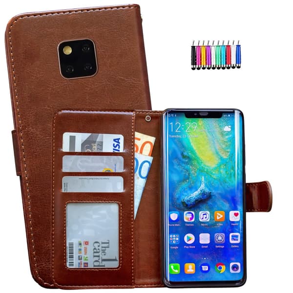 Huawei Mate 20 Pro - PU Leather Wallet Case Brown