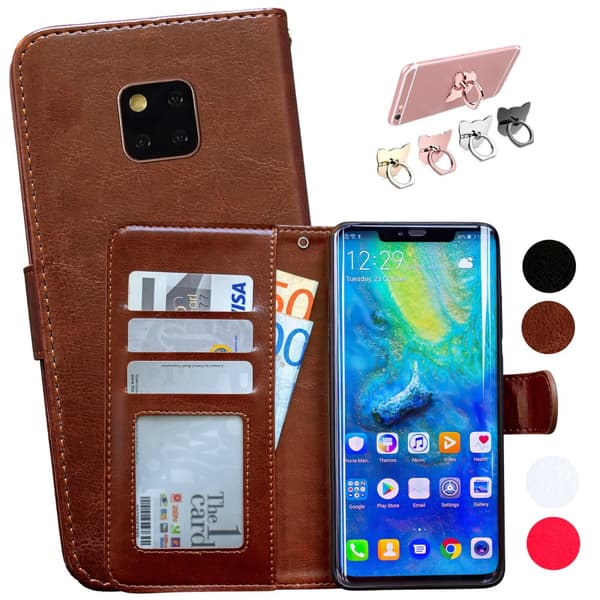 Huawei Mate 20 Pro - PU Leather Wallet Case Black