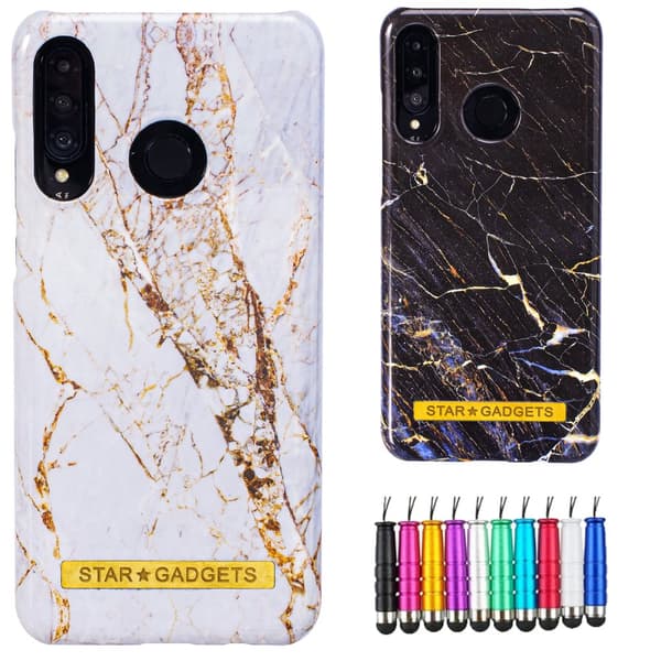 Huawei P30 Lite - Cover / Beskyttelse Marble Black