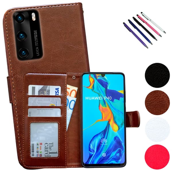 Protect your Huawei P40 - Leather Cases! Brown