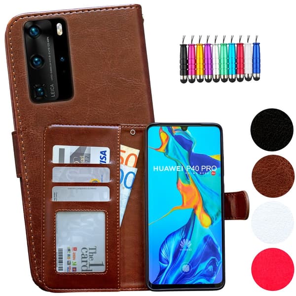 Protect your Huawei P40 Pro - Leather Case! Brown