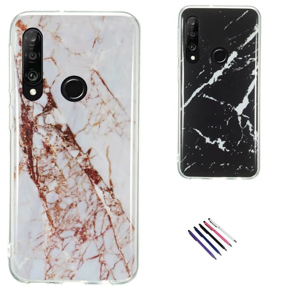 Huawei P30 Lite - Case Protection Marble Black