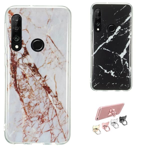 Huawei P30 Lite - Case Protection Marble White