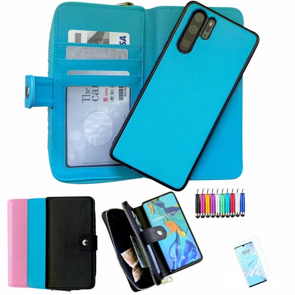 Huawei P30 Pro - PU Leather Wallet Case Blue