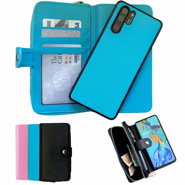 Huawei P30 Pro - PU Leather Wallet Case Black