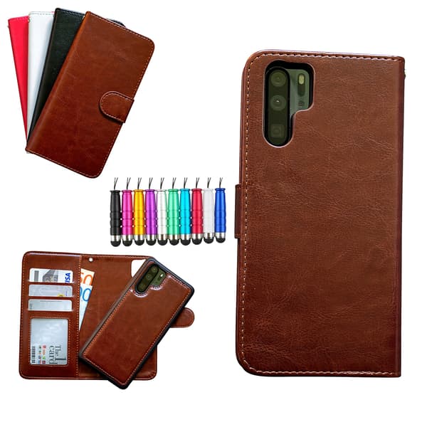 Huawei P30 Pro - PU Leather Wallet Case White