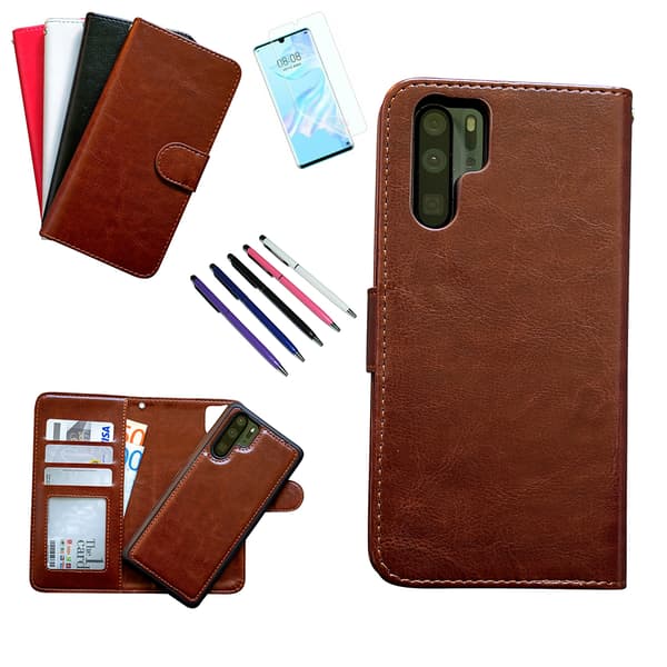 Huawei P30 Pro - PU Leather Wallet Case White